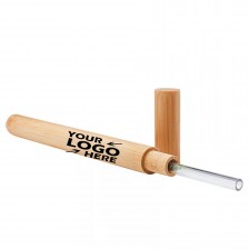 Glass Straw with Wood Case